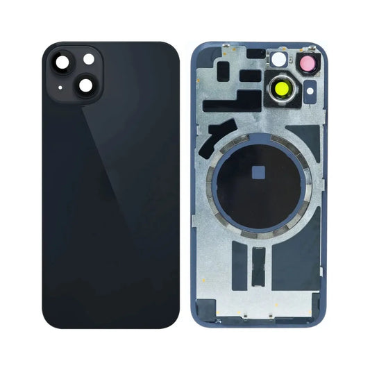 iP 14 Back Glass w/ Frame & MagSafe Magnet (NO LOGO) (BLACK)