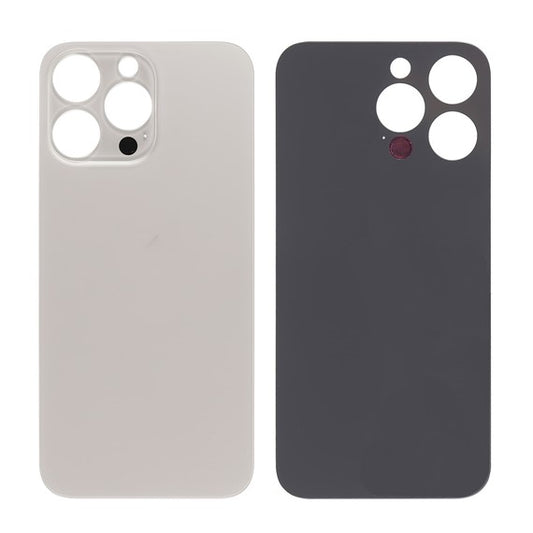 Replacement For iP 15 Pro Back Glass Panel With Magsafe Magnet-Natural Titanium (NO LOGO)
