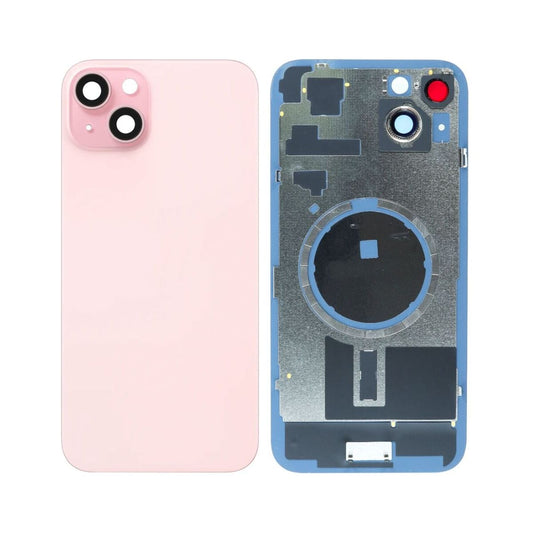 iP 15 Plus Back Glass (Bigger Camera Hole) (NO LOGO) (PINK)