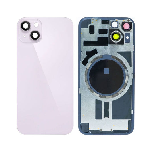 iP 14 Back Glass w/ Frame & MagSafe Magnet (NO LOGO) (PURPLE)