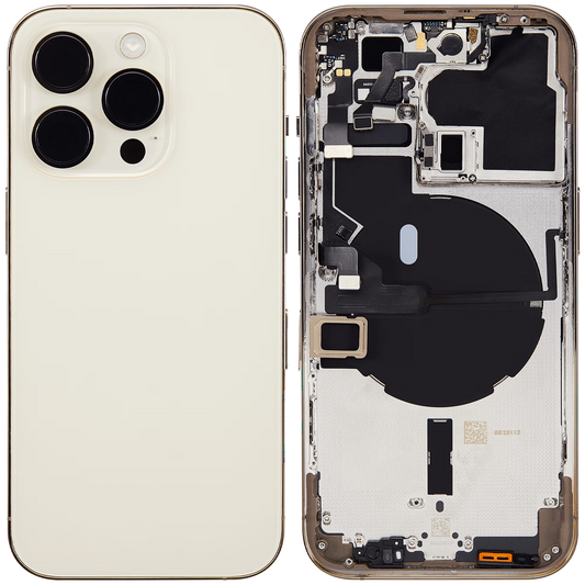 iPhone 14 Pro Housing & Back Cover Glass With Small Parts (NO LOGO) (GOLD) (Pull Good)