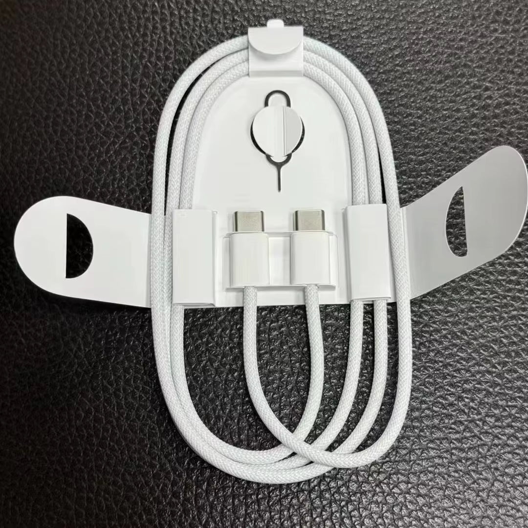 USB-C 60W CHARGE CABLE FOR IPHONE 17 PRO MAX WITH SIM CARD NEEDLE.