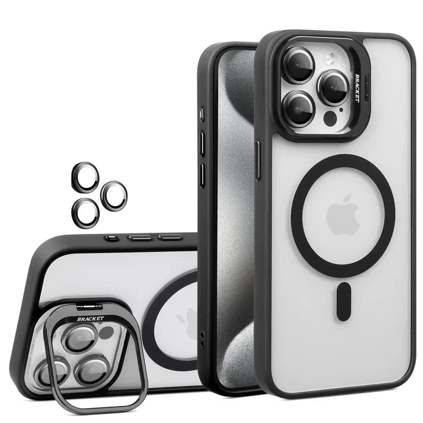 iPhone Case with MagSafe Built-in Stand & Camera Lens Protector