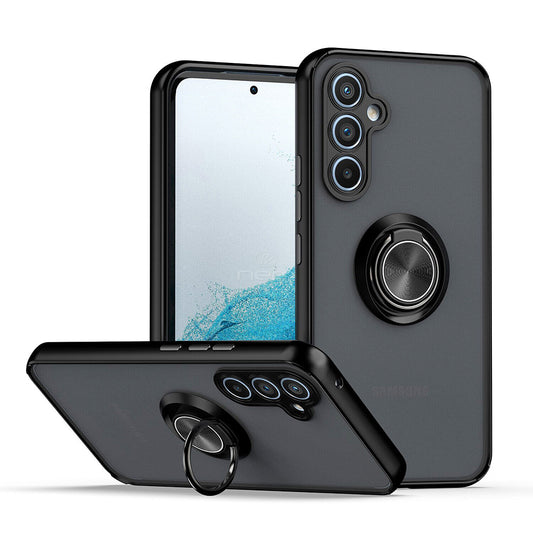 Samsung A15 Matte Magnetic Ring Stand Black