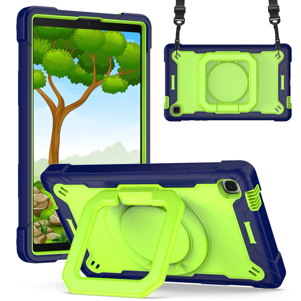 iPad 7/8/9 10.2" Square Bracket Case | Navy Blue-Green