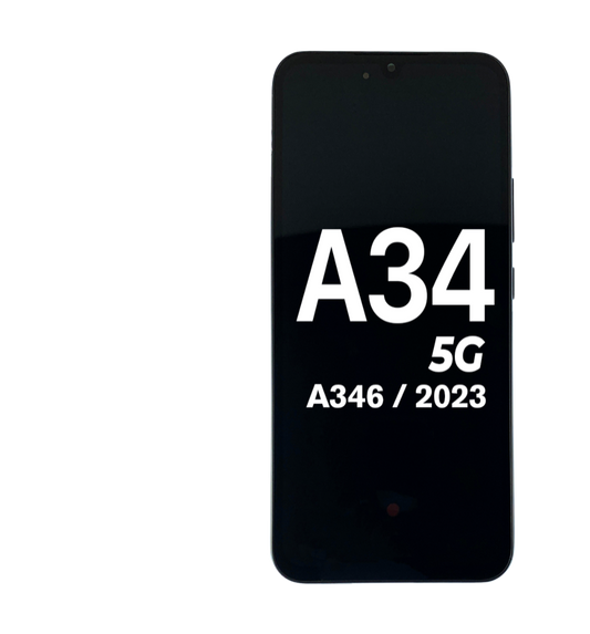 Samsung Galaxy A34 (A346 / 2023) OLED Assembly W/Frame - Graphite - Refurbished