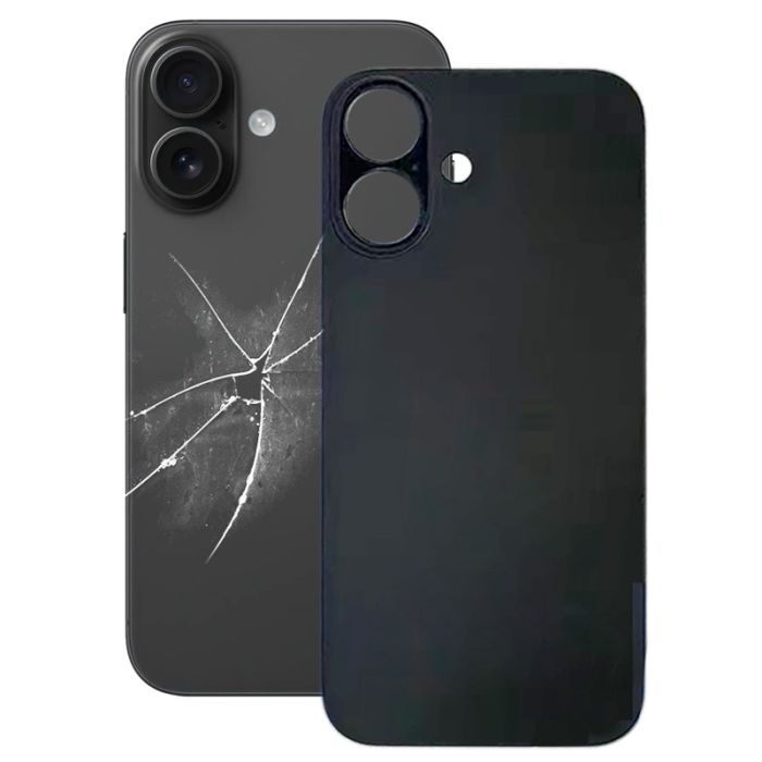 Replacement For iPhone 16 Back Glass Panel With Magsafe Magnet- Black (NO LOGO)