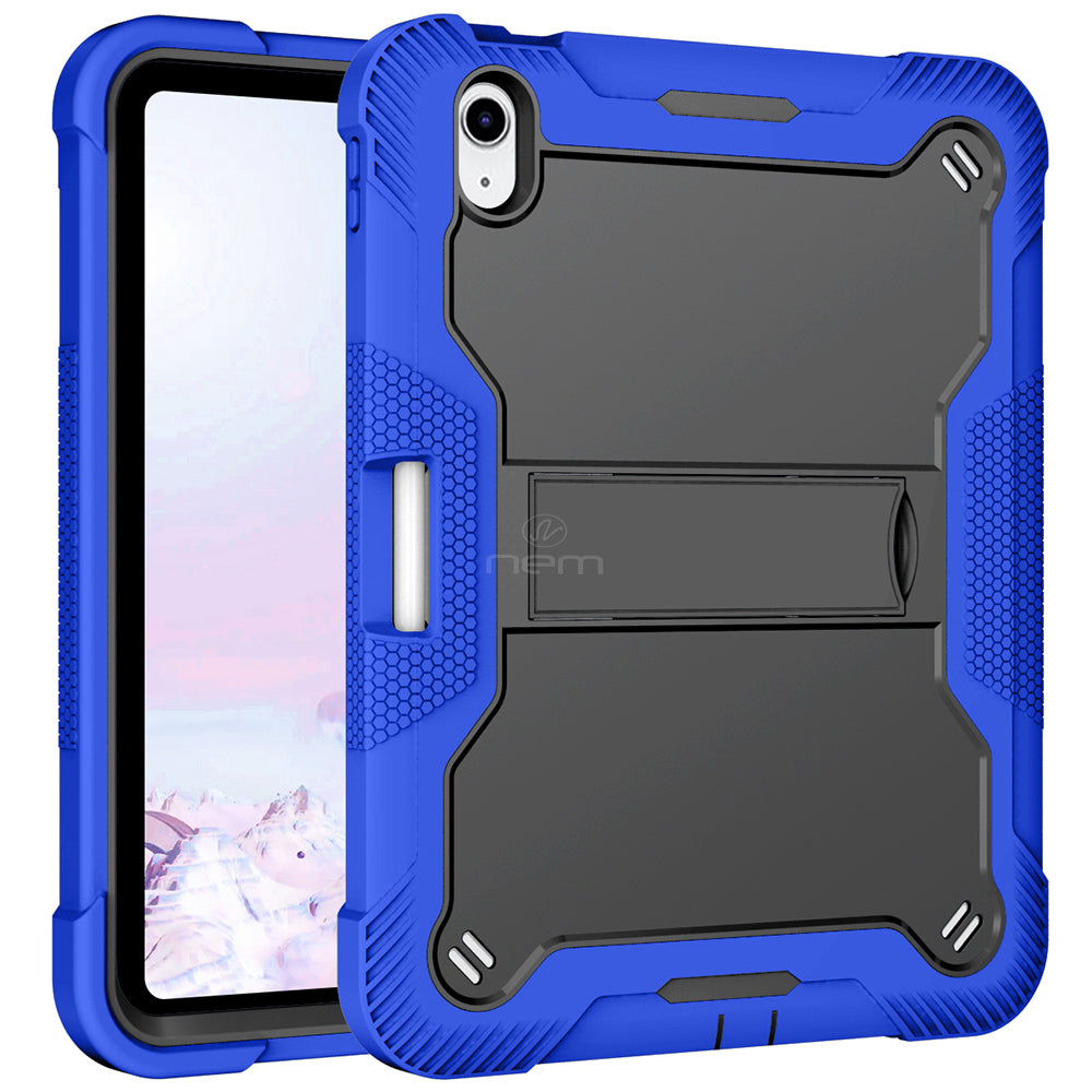 iPad 10th 10.9 2022 Heavy Duty Kickstand Case Blue