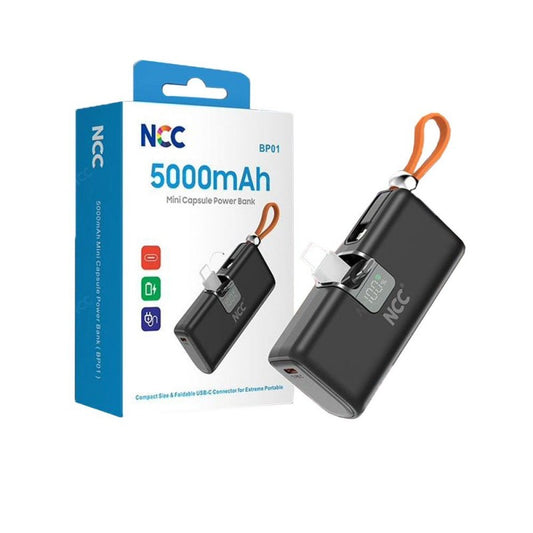 NCC Power Bank 5000mAh Portable USB-C Charger + Lightning Cable| BP01