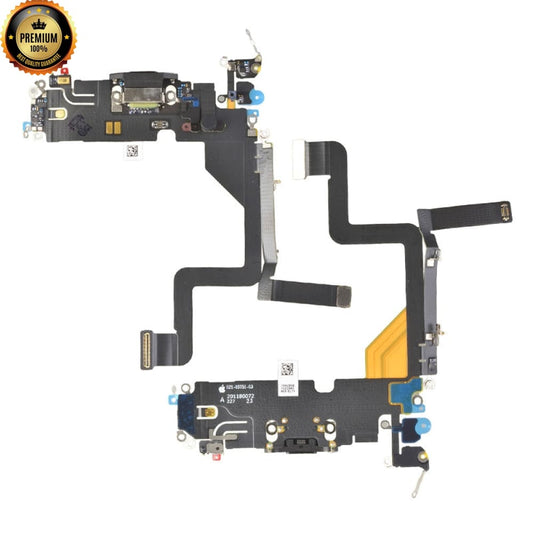 Charging Port with Flex Cable for iP 14 Pro (High Quality) - Black