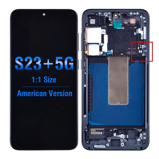 Galaxy S23 Plus S916 OLED Assembly w/Frame (PHANTOM BLACK) (Aftermarket)