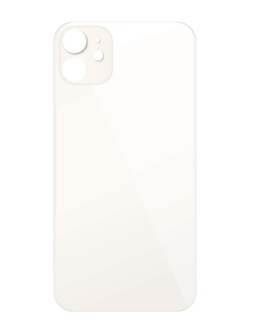 iP 11 Bigger Camera Hole Back Glass (NO LOGO)- (WHITE)