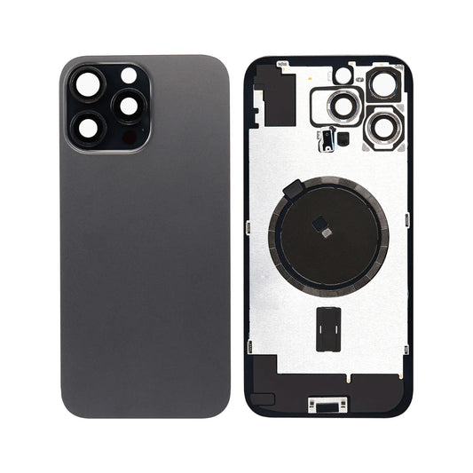 Replacement For iPhone 16 Pro Max Back Glass Panel With Magsafe Magnet-Black Titanium (NO LOGO)