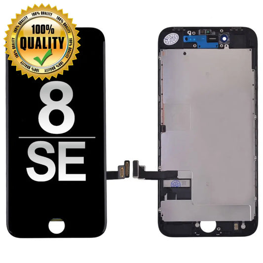 Lcd Assembly With Back Plate For Iphone 8/ Se (2020)/ (2022) (High Quality) - Black