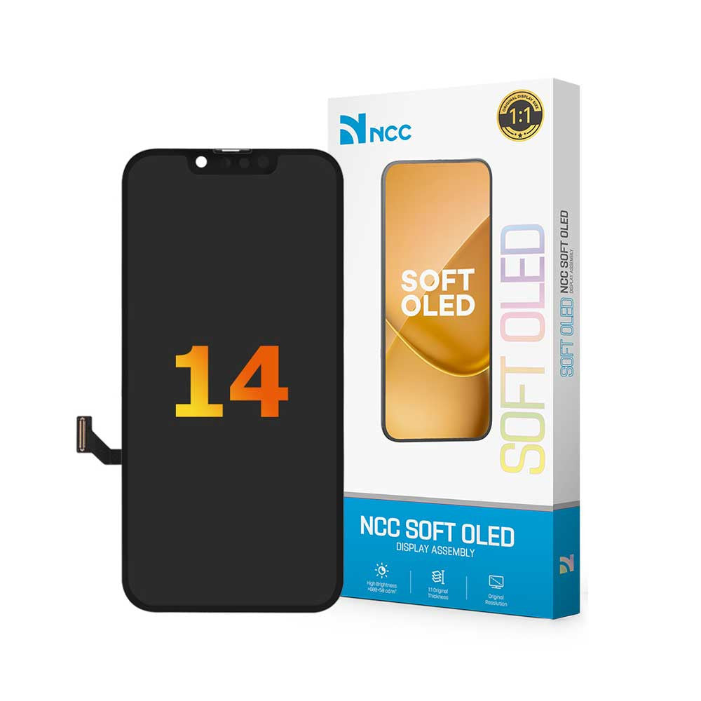 Soft OLED Screen Digitizer Assembly With Frame for iPhone 14
