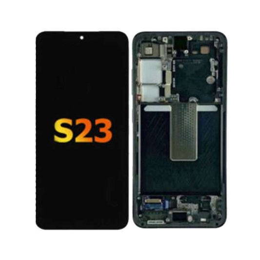 LCD Display Assembly with Frame for Galaxy S23 (Aftermarket) (Phantom Black)