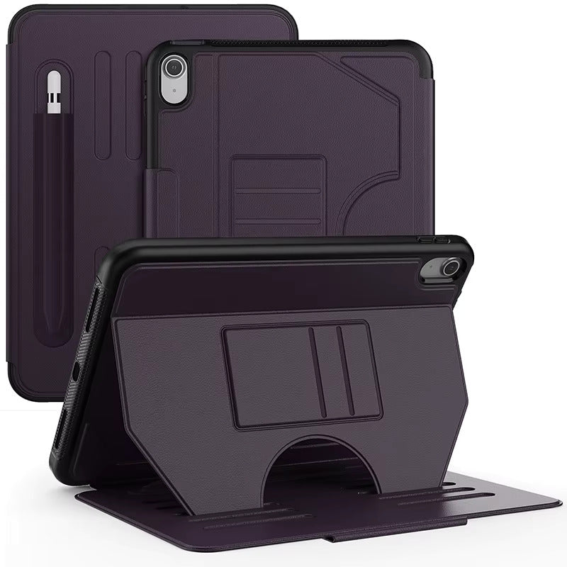 iPad 10.2" 7/8/9 Leather-B Magnetic Foldable Tablet Case | Purple
