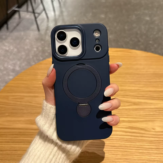 iPhone 17 Pro Max (Blue) Plain Liquid 360-MagStand Case
