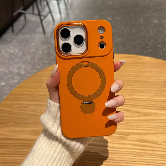 iPhone 17 Pro Max (Orange) Plain Liquid 360-MagStand Case