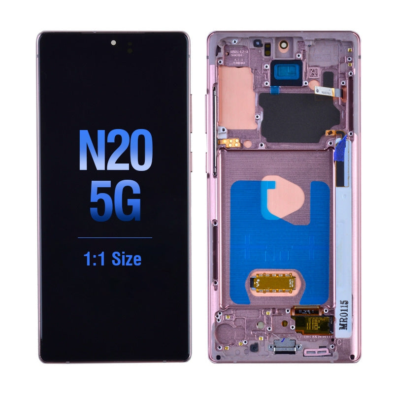 OLED Screen Digitizer with Frame for Samsung Galaxy Note 20 N980/ Note 20 5G N981 (Aftermarket)-Mystic Bronze