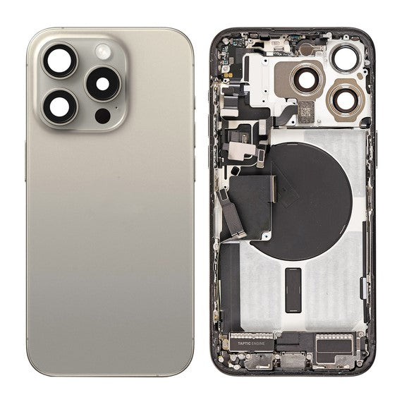 Replacement For iP 15 Pro Max Back Cover Full Assembly-Natural Titanium (NO LOGO)
