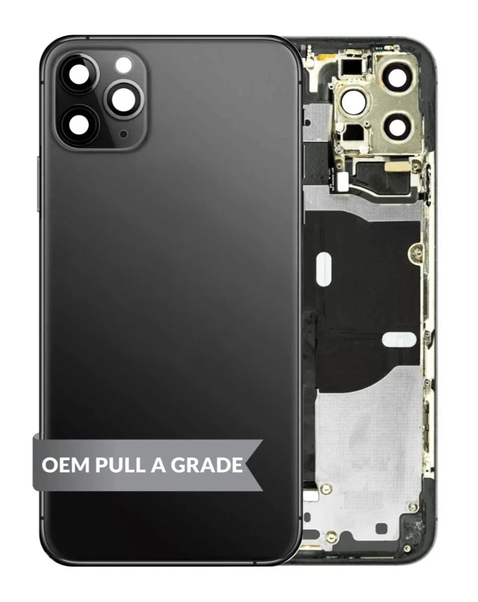 iPhone 11 Pro Max Back Housing w/ Small Parts (NO LOGO) (Graphite) (OEM Pull A Grade)