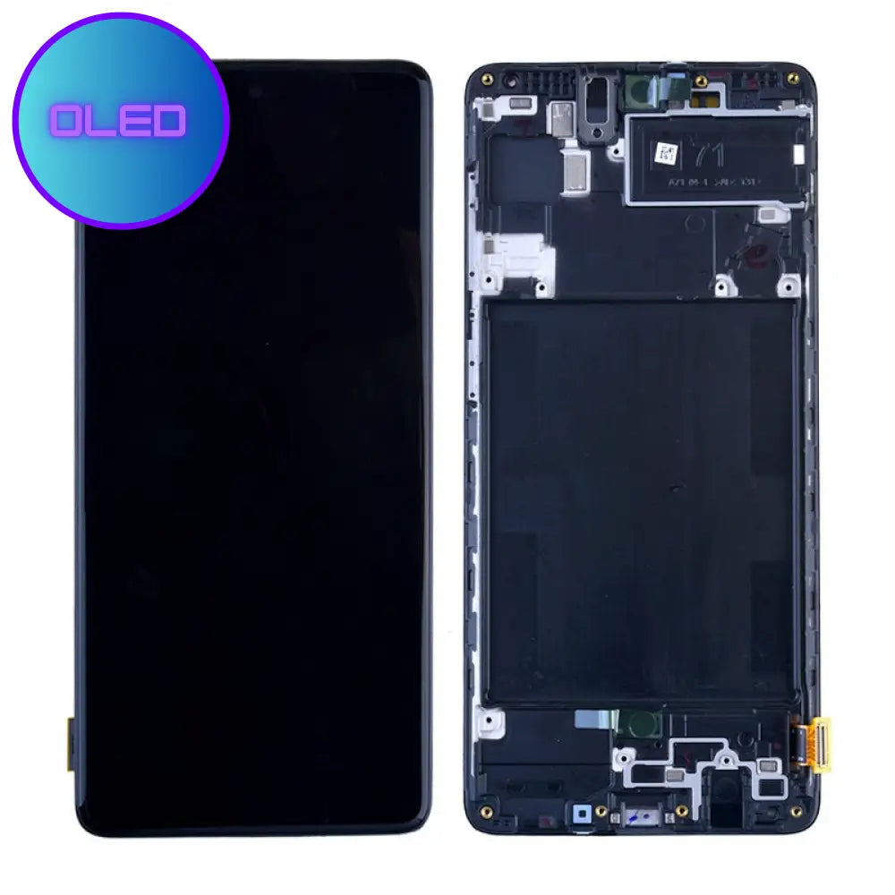 Oled Screen Digitizer Assembly With Frame For Samsung Galaxy A71(2020) A715 - Black