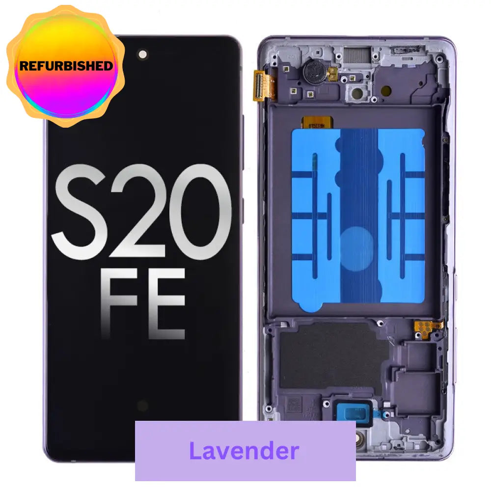 Oled Screen Digitizer Assembly With Frame For Samsung Galaxy S20 Fe G780 (Premium) - Cloud Lavender