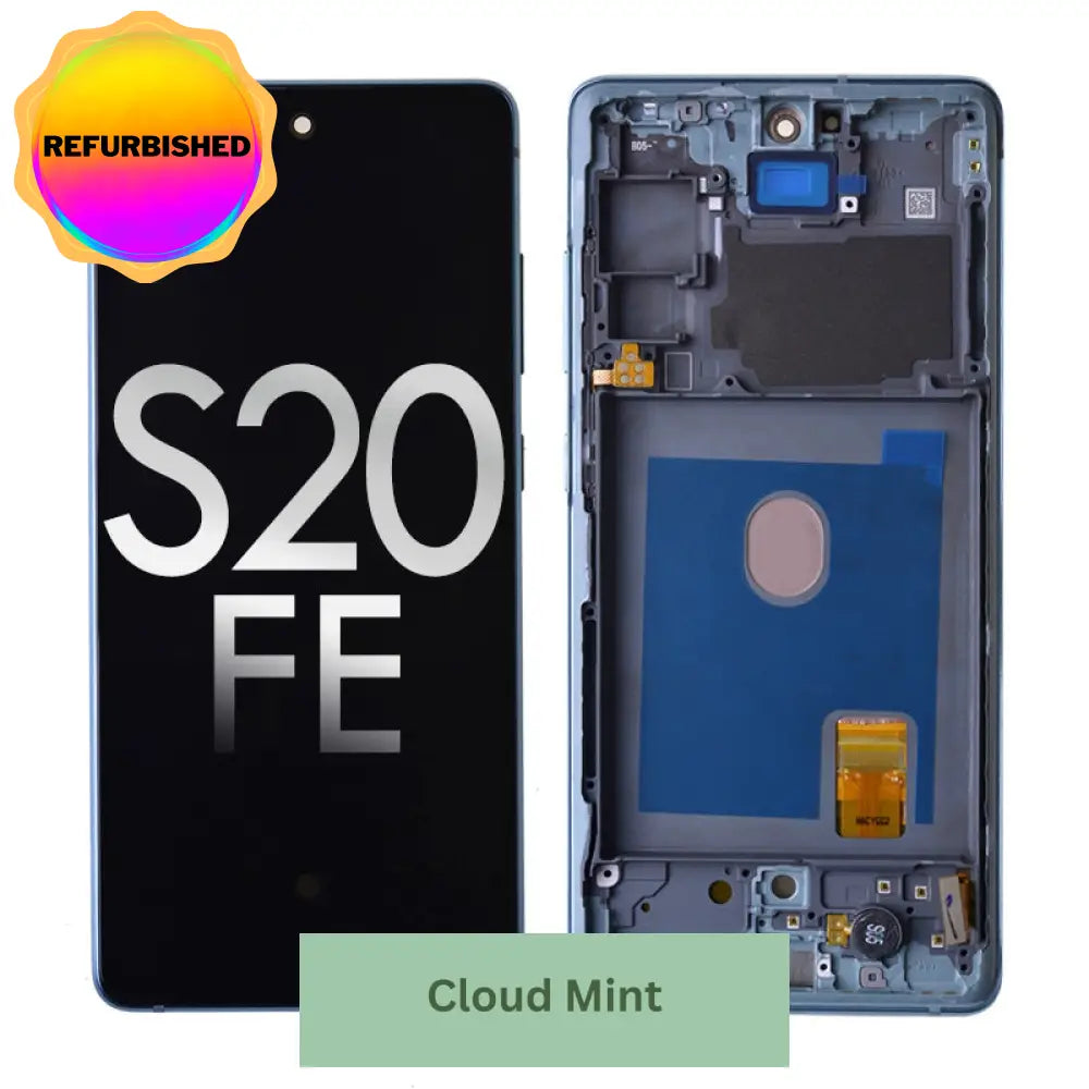 Oled Screen Digitizer Assembly With Frame For Samsung Galaxy S20 Fe G780 (Premium) - Cloud Mint