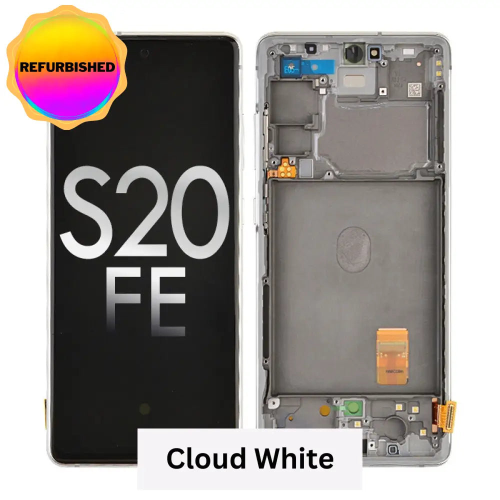 Oled Screen Digitizer Assembly With Frame For Samsung Galaxy S20 Fe G780 (Premium) - Cloud White