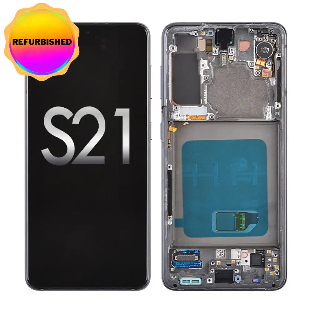 Oled Screen Digitizer Assembly With Frame For Samsung Galaxy S21 5G G991 (Premium) - Phantom Gray