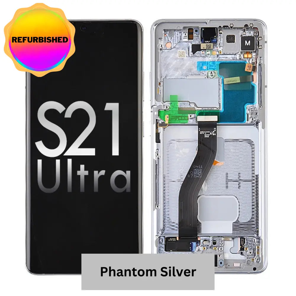 Oled Screen Digitizer Assembly With Frame For Samsung Galaxy S21 Ultra 5G G998 (Premium) - Phantom