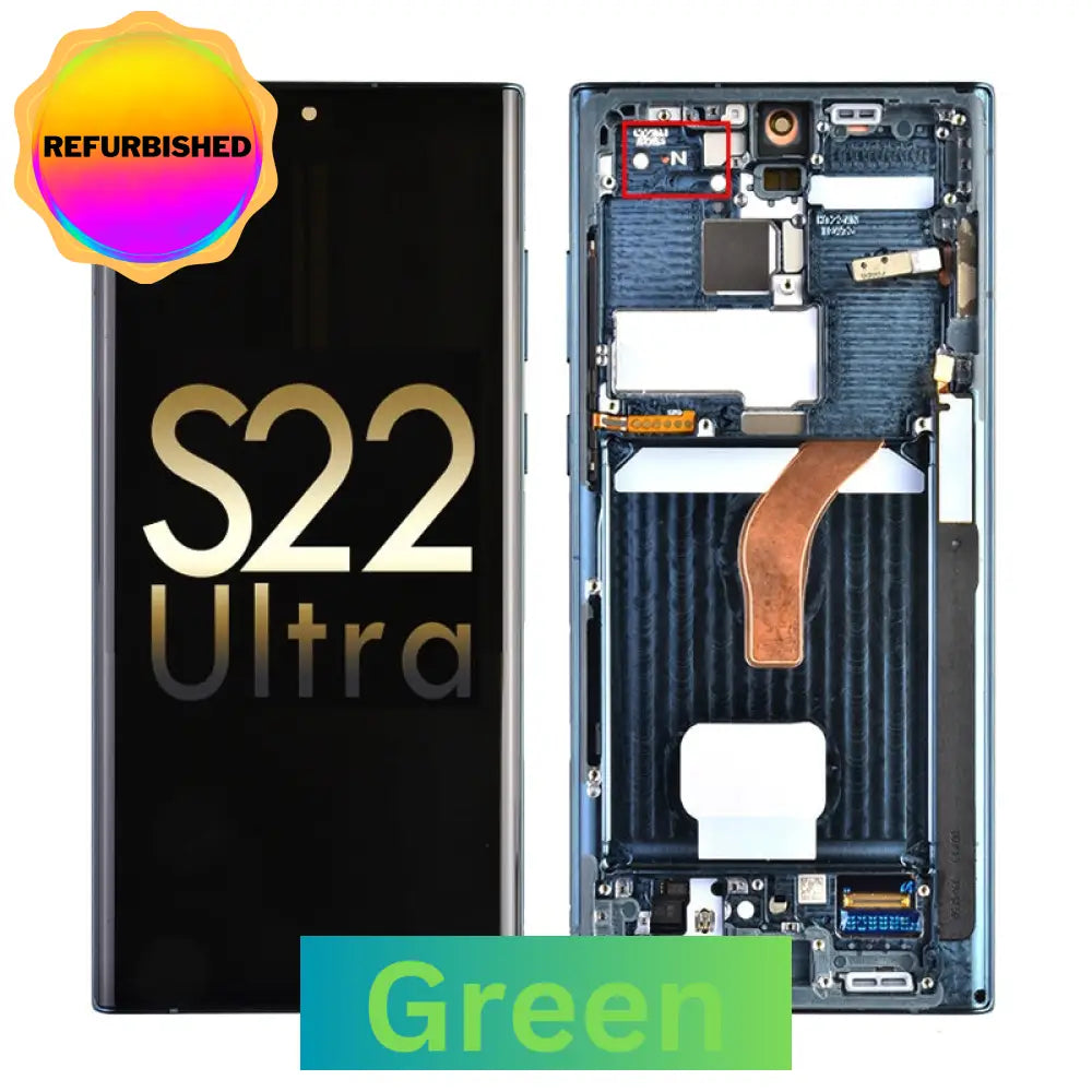 Oled Screen Digitizer Assembly With Frame For Samsung Galaxy S22 Ultra 5G S908 (For America