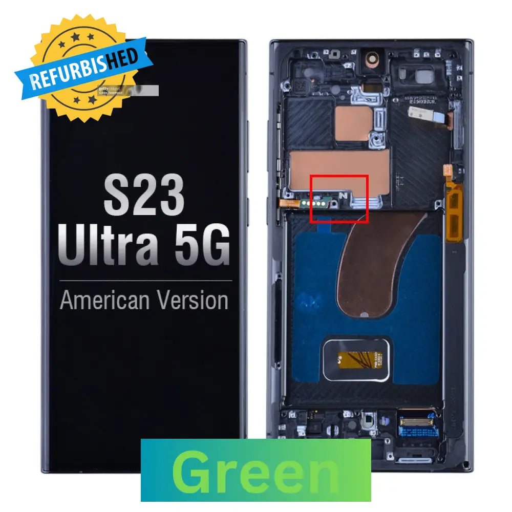 Oled Screen Digitizer Assembly With Frame For Samsung Galaxy S23 Ultra 5G S918 (For America