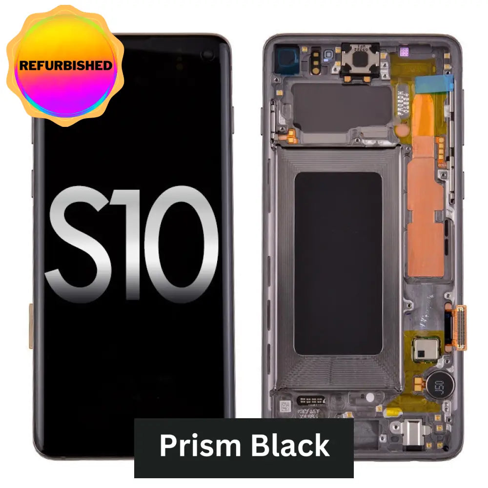 Oled Screen Digitizer With Frame Replacement For Samsung Galaxy S10 G973 (Premium) - Prism Black