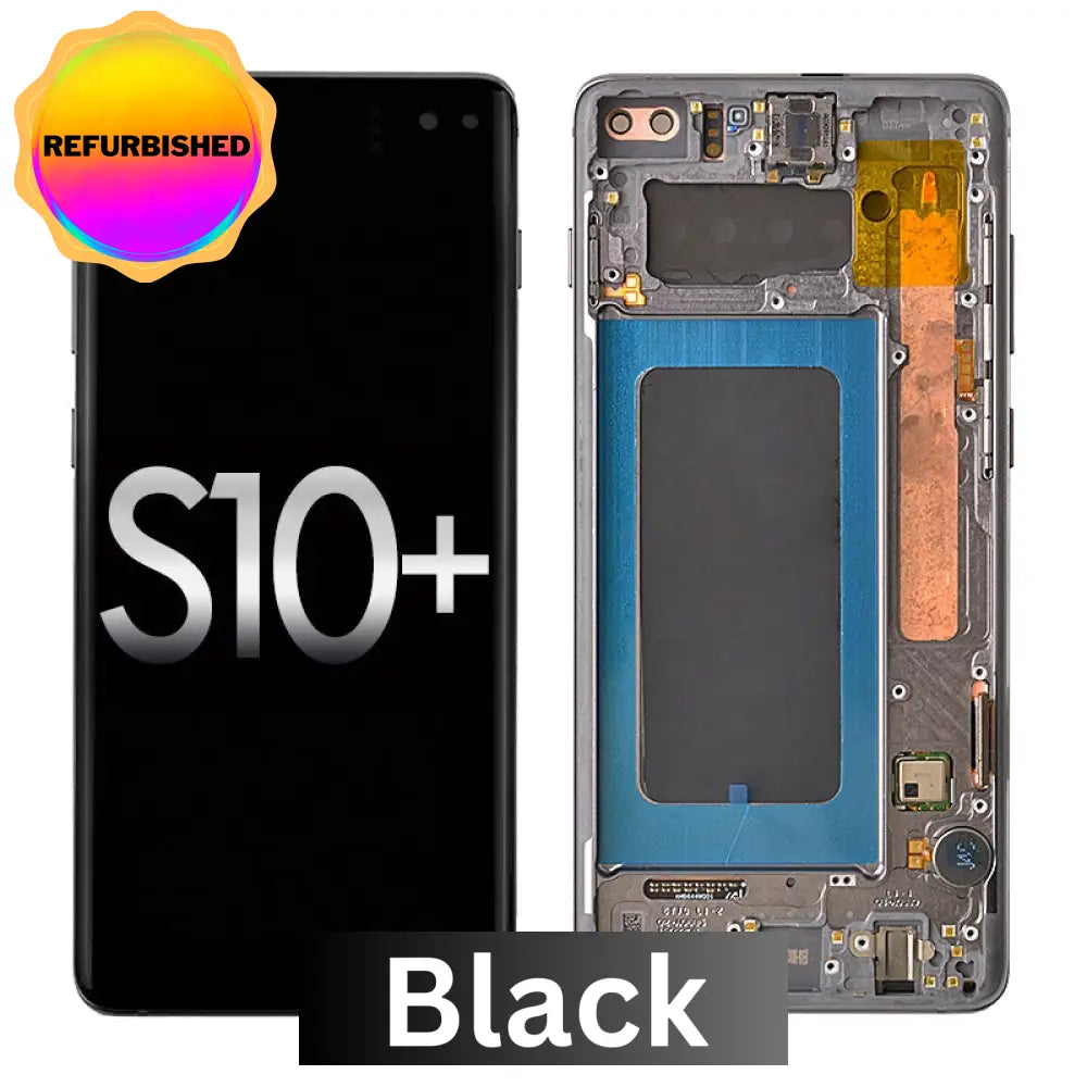 Oled Screen Digitizer With Frame Replacement For Samsung Galaxy S10 Plus G975 (Premium) - Black