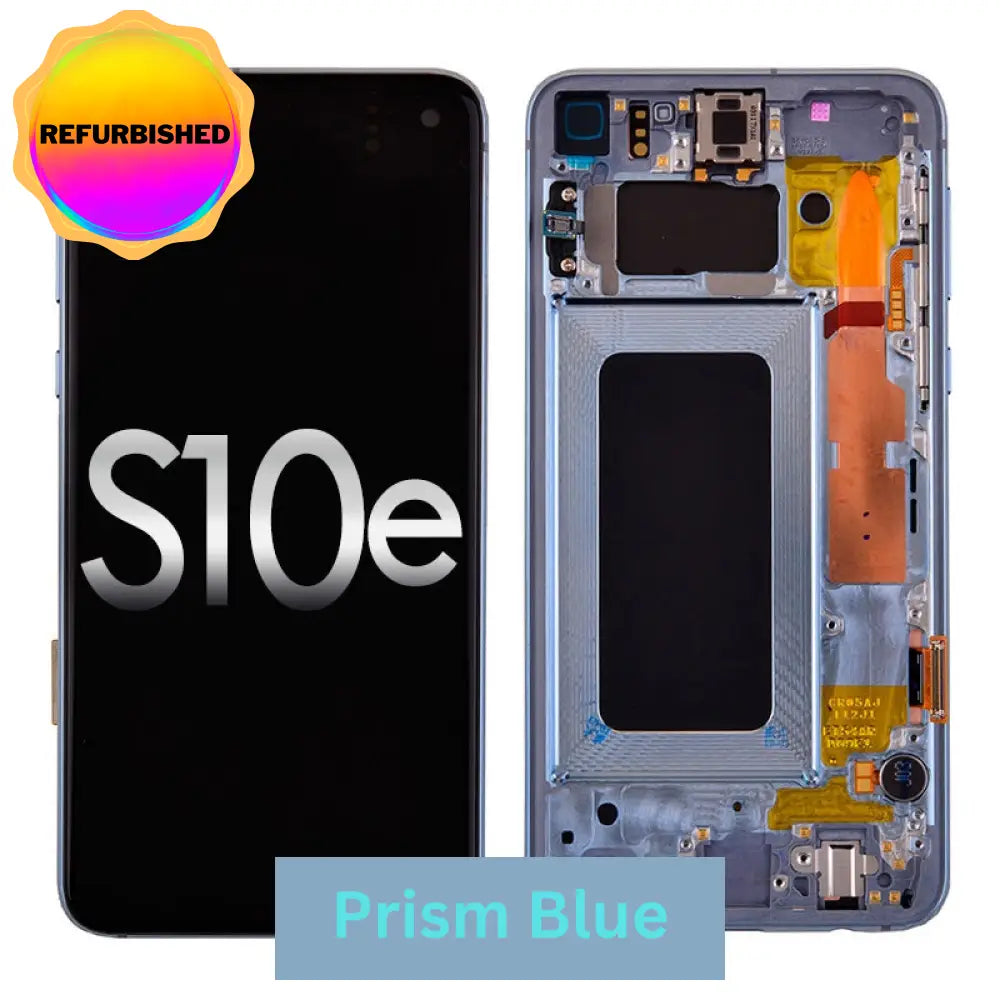 Oled Screen Digitizer With Frame Replacement For Samsung Galaxy S10E G970 (Premium) - Prism Blue
