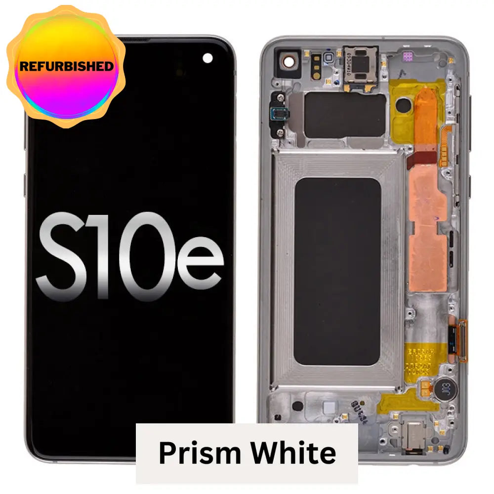 Oled Screen Digitizer With Frame Replacement For Samsung Galaxy S10E G970 (Premium) - Prism White