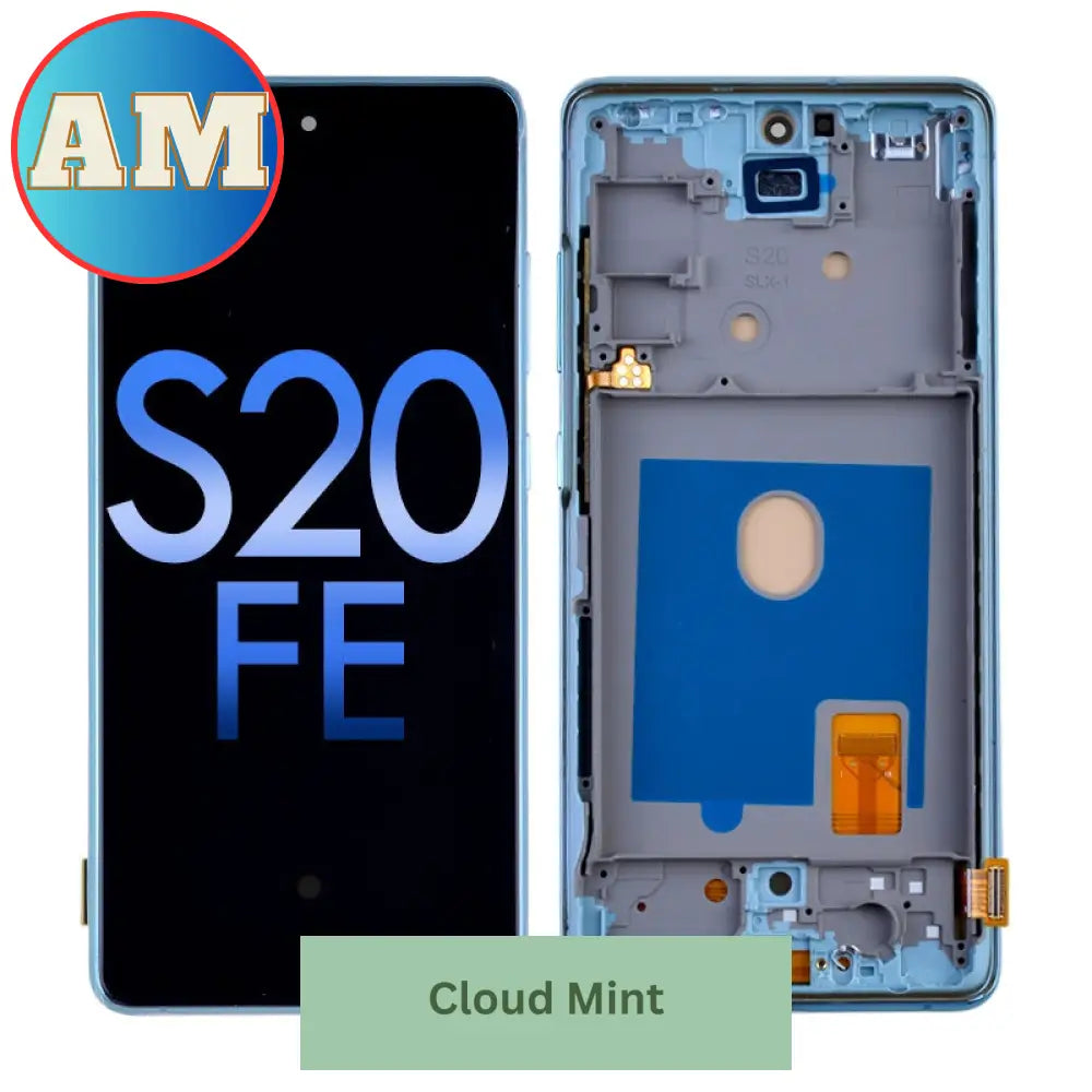 Oled Screen Digitizer With Frame Replacement For Samsung Galaxy S20 Fe G780 (Aftermarket) - Cloud