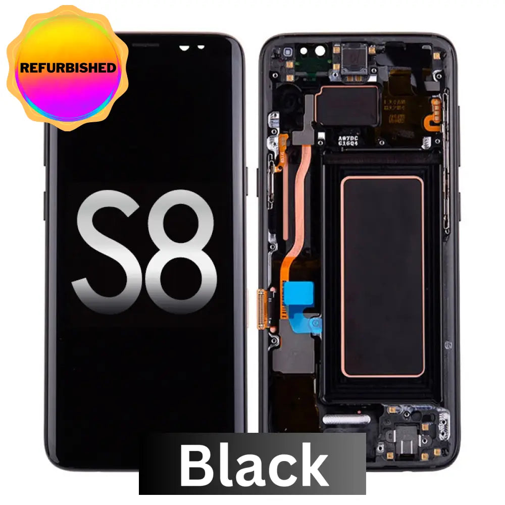Oled Screen Digitizer With Frame Replacement For Samsung Galaxy S8 - Black