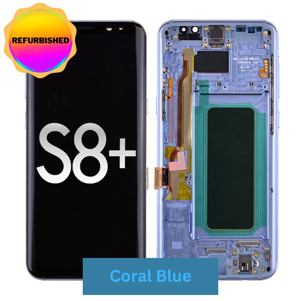 Oled Screen Digitizer With Frame Replacement For Samsung Galaxy S8 Plus G955U (Premium) - Coral Blue