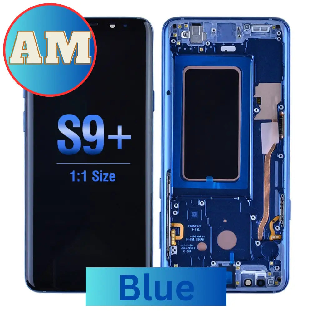 Oled Screen Digitizer With Frame Replacement For Samsung Galaxy S9 Plus G965 (Aftermarket)- Blue