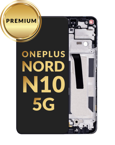 OnePlus Nord N10 5G LCD Assembly w/ Frame (BLACK) (Premium / Refurbished)