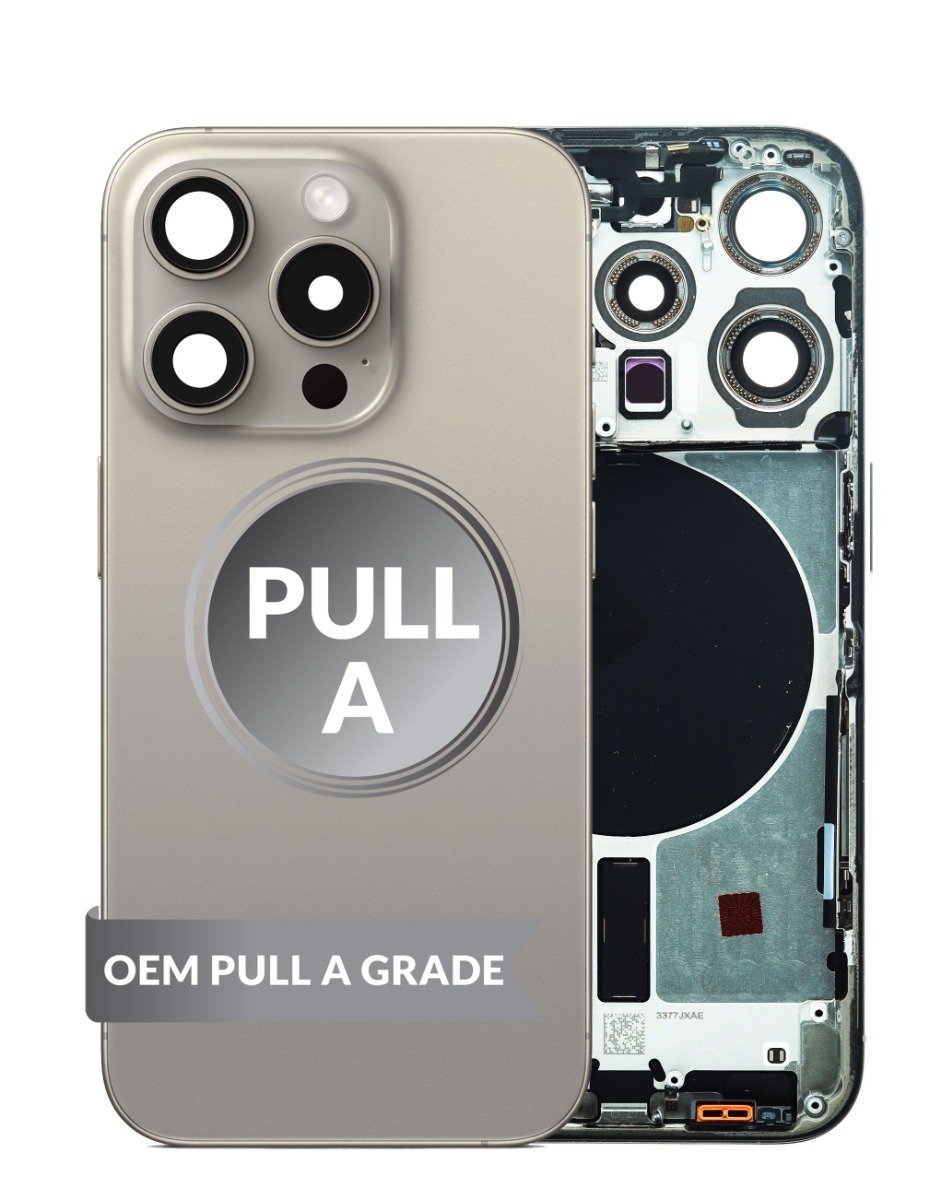 Replacement For iPhone 15 Pro Back Cover Full Assembly-Black Titanium (NO LOGO)