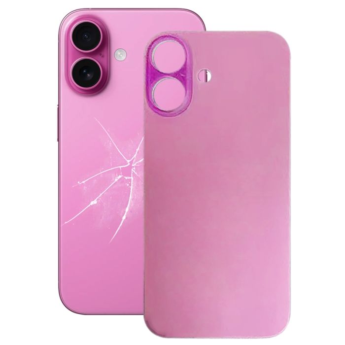 Replacement For iPhone 16 Back Glass Panel With Magsafe Magnet- Pink (NO LOGO)