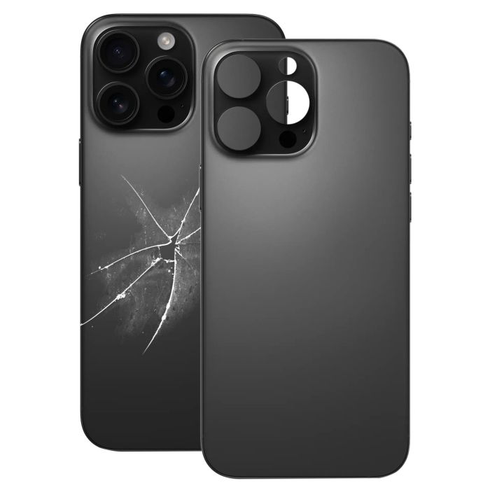 Replacement For iPhone 16 Pro Back Glass Panel With Magsafe Magnet- Black Titanium (NO LOGO)