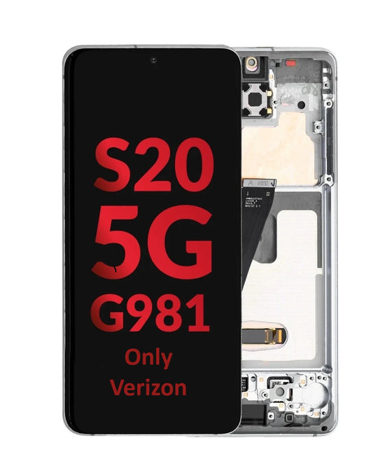 OLED Assembly with Frame for Galaxy S20 (G980 / G981) (Verizon UW) (COSMIC GRAY) (Aftermarket OLED)