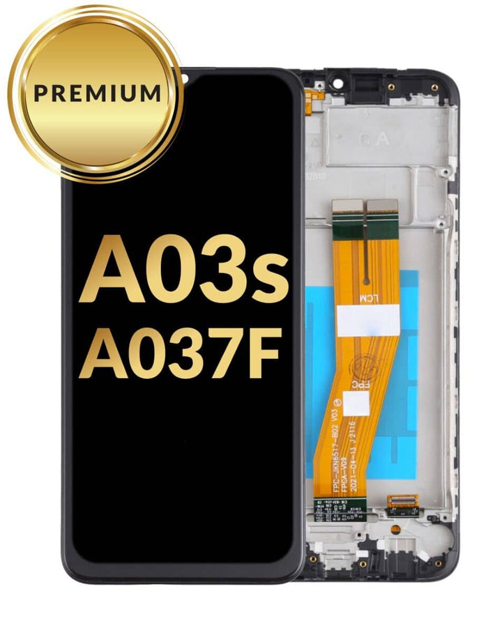 Galaxy A03s (A037F / 2021) LCD Assembly w/ Frame (BLACK) (Dual Sim Micro) (Premium / Refurbished)