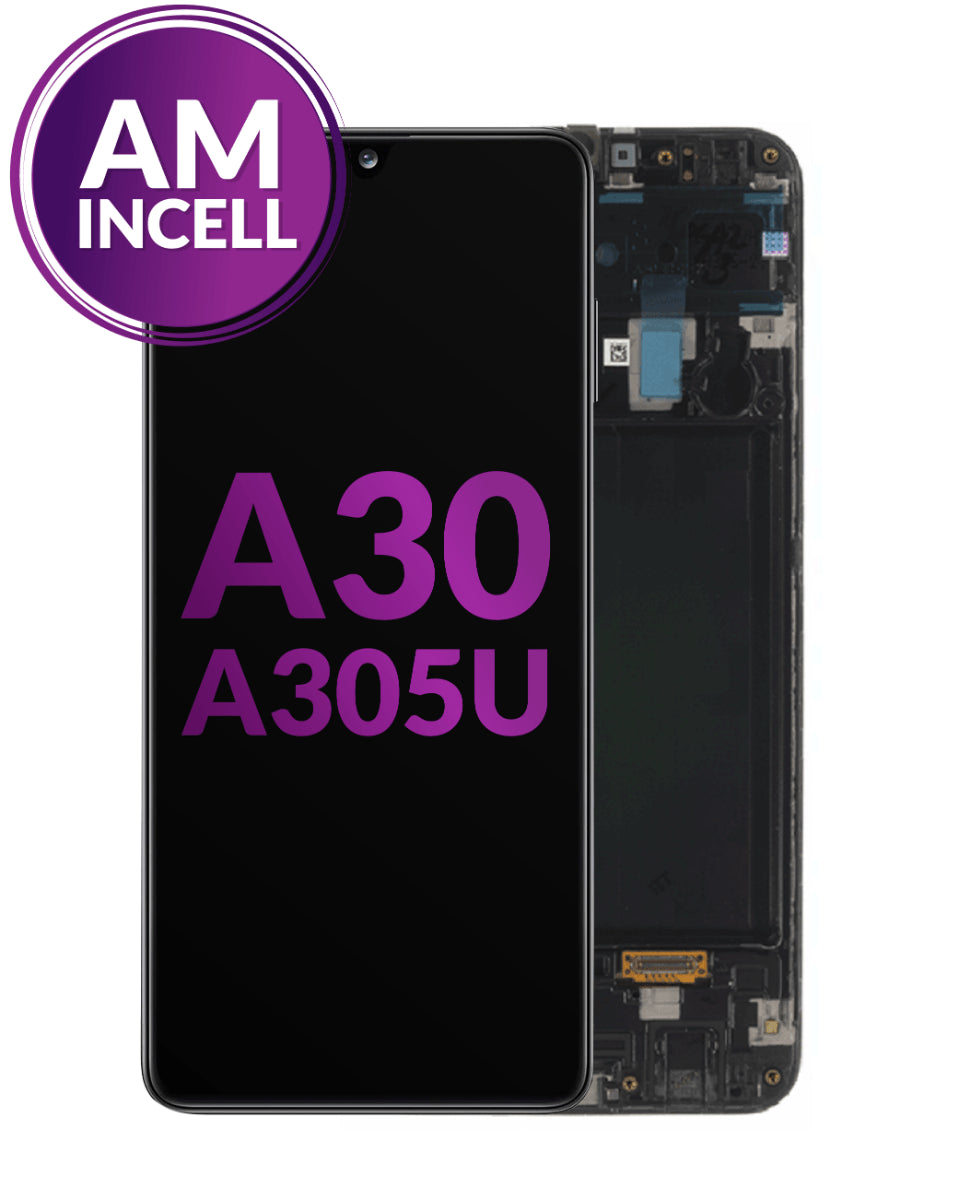 Galaxy A30 (A305U / 2019) LCD Assembly with Frame (BLACK) (Aftermarket INCELL)