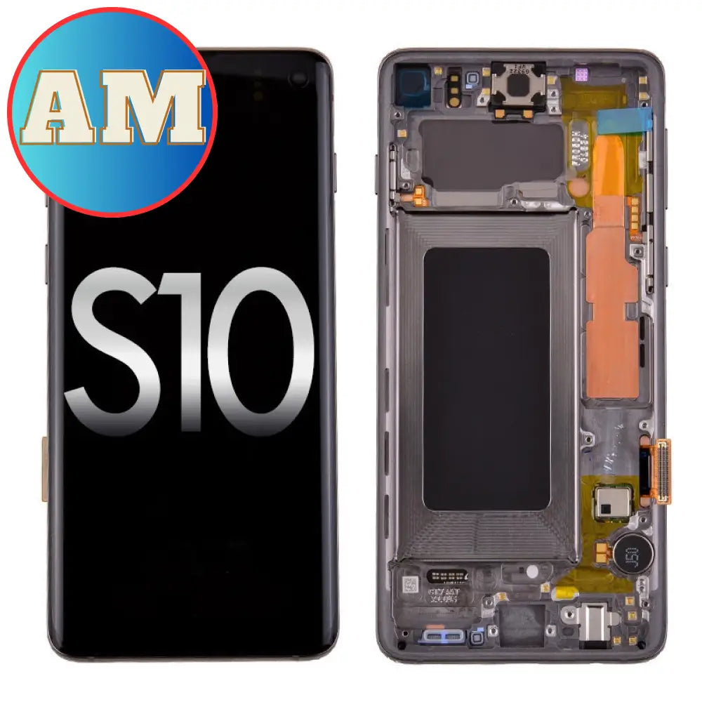 Samsung Galaxy S10 Lcd Assembly With Frame (Without Finger Print Sensor) (Aftermarket) (Prism /